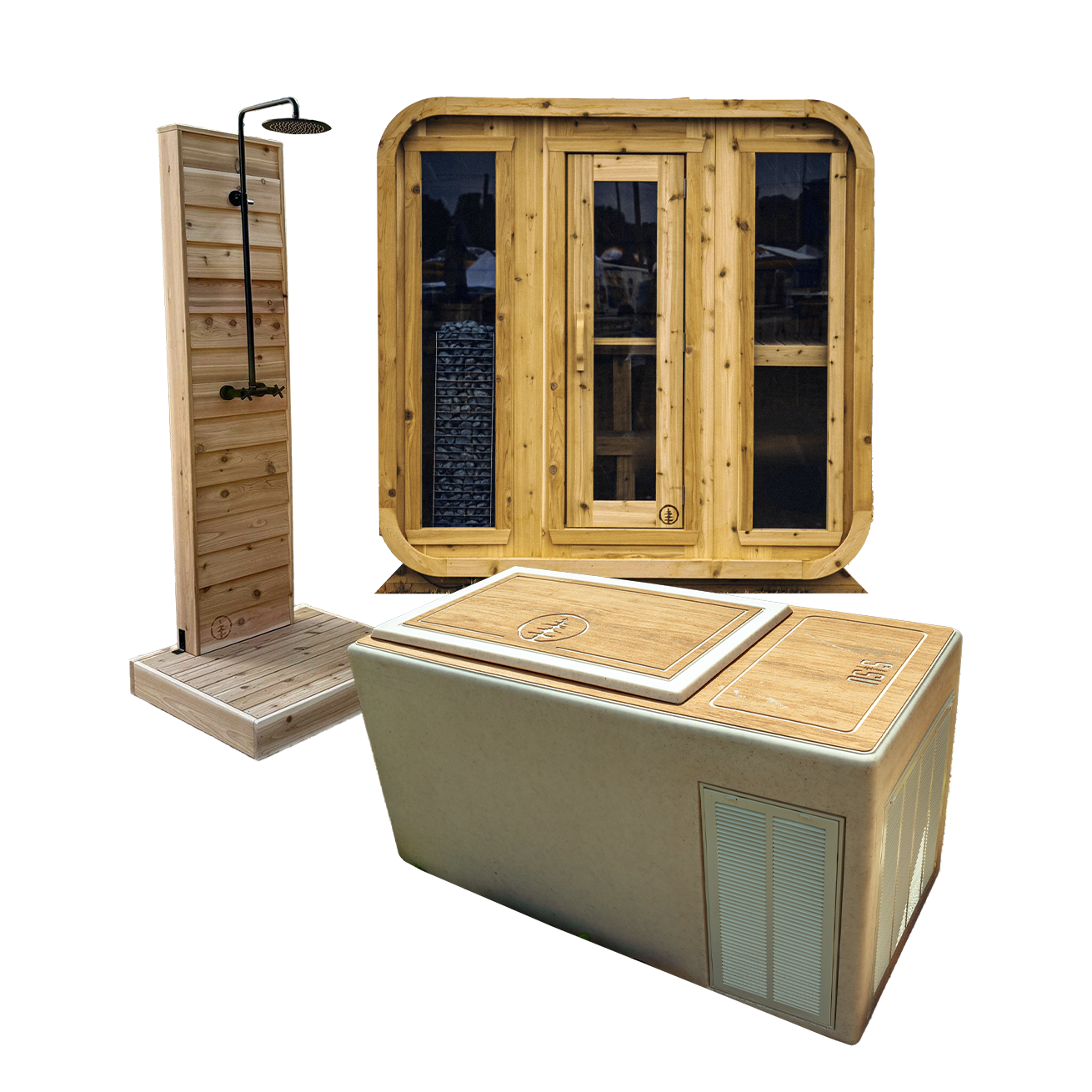 Crew Cabin Sauna + The Drake Cold Plunge + Eden Shower Bundle